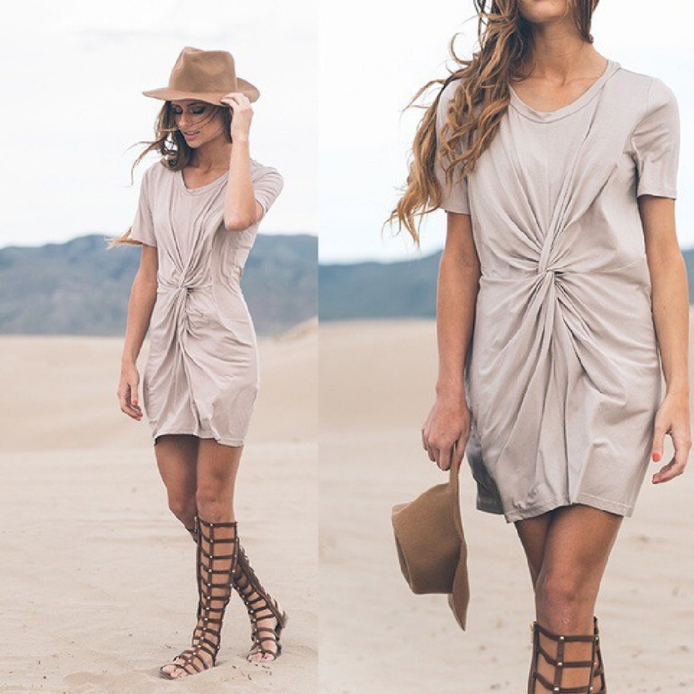 🌟 Knotted T-Shirt Dress